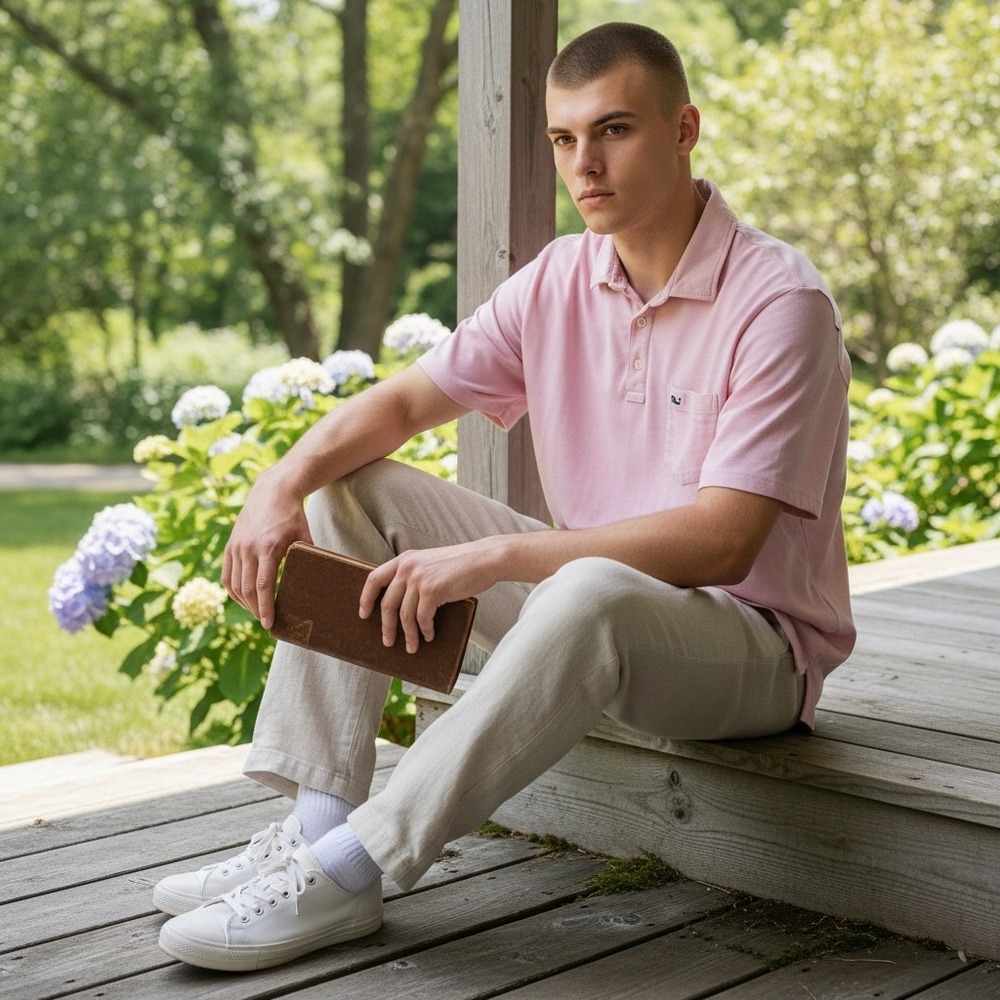 Vineyard Vines Mens Edgartown Polo Shirt Pink Pima Cotton Blend Large